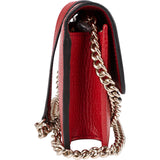 Gucci Pebbled Leather Interlocking GG Wallet On Chain Crossbody Bag