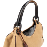 Gucci Canvas Horn Handle Hobo Shoulder Bag