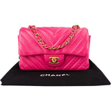 Chanel Quilted Chevron Lambskin Small Single Flap Crossbody Bag