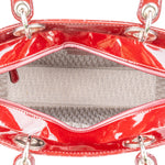 Christian Dior Quilted Patent Leather Lady Dior Handbag - vintageandkickz