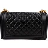 Chanel Quilted Lambskin Medium Boy Single Flap Crossbody Bag