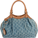 Gucci Monogram GG Denim Sukey Handbag