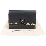 Louis Vuitton  Noir Taurillon Leather Capucines Flower Compact Wallet