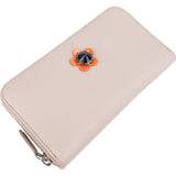 Fendi Leather Flowerland Zip Around Wallet
