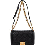 Chanel Quilted Lambskin Medium Boy Single Flap Crossbody Bag