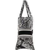 Christian Dior Trotter Monogram Jacquard Mayu Embroidered Plan de Paris Book Tote Handbag