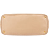 Prada Beige Saffiano Leather Double Zip Galleria Handbag