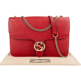 Gucci Pebbled Calfskin Interlocking GG Shoulder Crossbody Bag