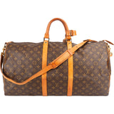 Louis Vuitton Monogram Canvas Keepall 55 Bandoulière Travel Bag