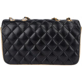 Chanel Quilted Lambskin and Metallic Leather Double Flap Crossbody Bag