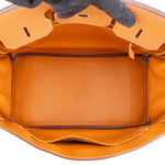 Hermès Fjord Leather Birkin 35 Handbag Beige Brown Palladium Hardware - vintageandkickz