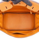 Hermès Fjord Leather Birkin 35 Handbag Beige Brown Palladium Hardware - vintageandkickz