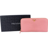 Prada Saffiano Leather Zip Around Wallet