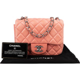 Chanel Quilted Lambskin Palladium Mini Rectangular Single Flap Crossbody Bag