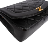 Chanel Quilted Lambskin Medium 24K Diana Gold Single Flap Crossbody Bag