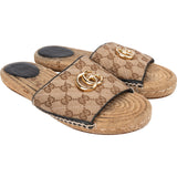 Gucci Monogram GG Canvas Espadrille Slide Sandal Sandals (39)