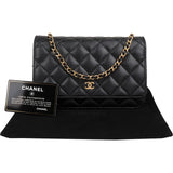 Chanel Quilted Caviar Leather Wallet On Chain Crossbody Bag