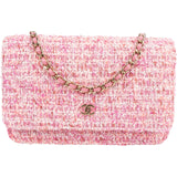 Chanel Quilted Tweed Wallet on Chain Crossbody Bag