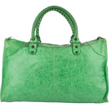 Balenciaga Green Leather City Handbag