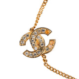 Chanel Vintage 1982 Crystal CC Emblem Charm Bracelet Armband