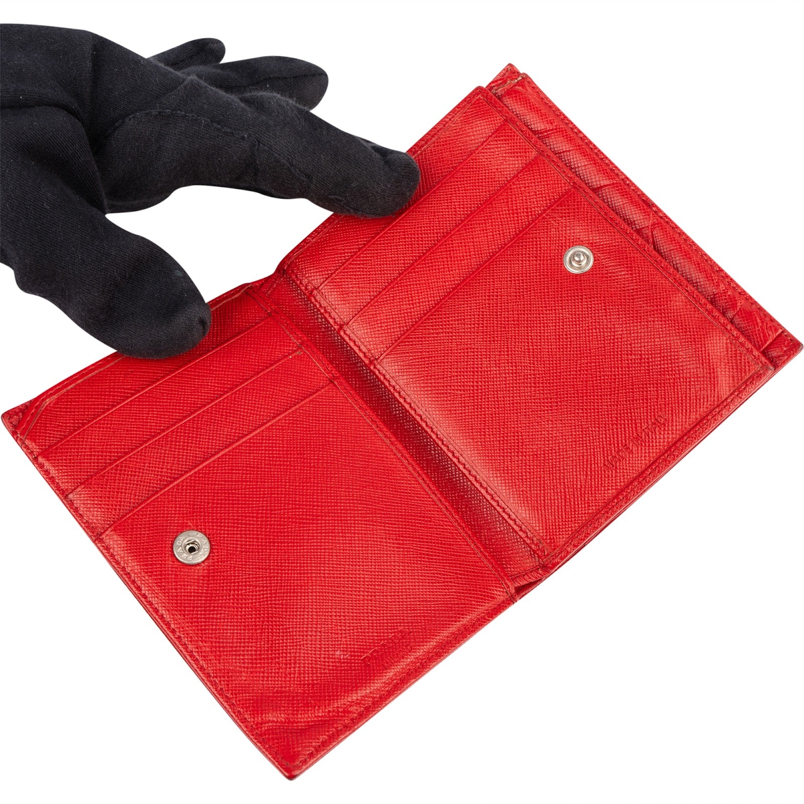Prada Red Nylon Triangle Wallet - vintageandkickz