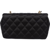 Chanel Quilted Satin Mini Rectangular Single Flap Crossbody Bag