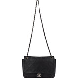 Chanel Stitching Caviar Leather Single Flap Crossbody Bag