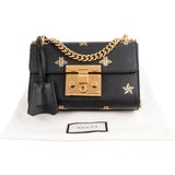 Gucci Grained Leather Padlock Bee Star Print Small Crossbody Bag