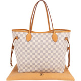 Louis Vuitton Monogram Damier Azur Canvas Neverfull MM Shoulder Bag