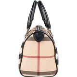 Burberry Haymarket Nova-Check Canvas Boston Handbag