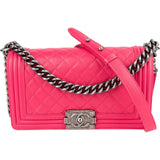 Chanel Quilted Lambskin Single Flap  Boy Crossbody Bag