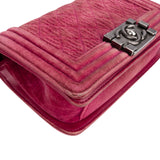 Chanel Quilted Velvet Small Boy Single Flap Crossbody Bag