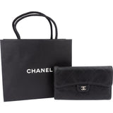 Chanel Quilted Lambskin Palladium Classic Flap Wallet