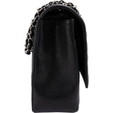 Chanel Quilted Caviar Leather Palladium Maxi Double Flap Crossbody Bag