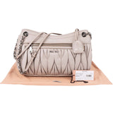 Miu Miu Grey Matelassé Nappa Leather Coffer Crossbody Bag