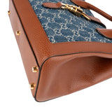 Gucci Monogram GG Denim Jackie 1961 Tote Crossbody Handbag