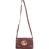 Gucci Bordeaux Leather GG Arli Small Crossbody Bag