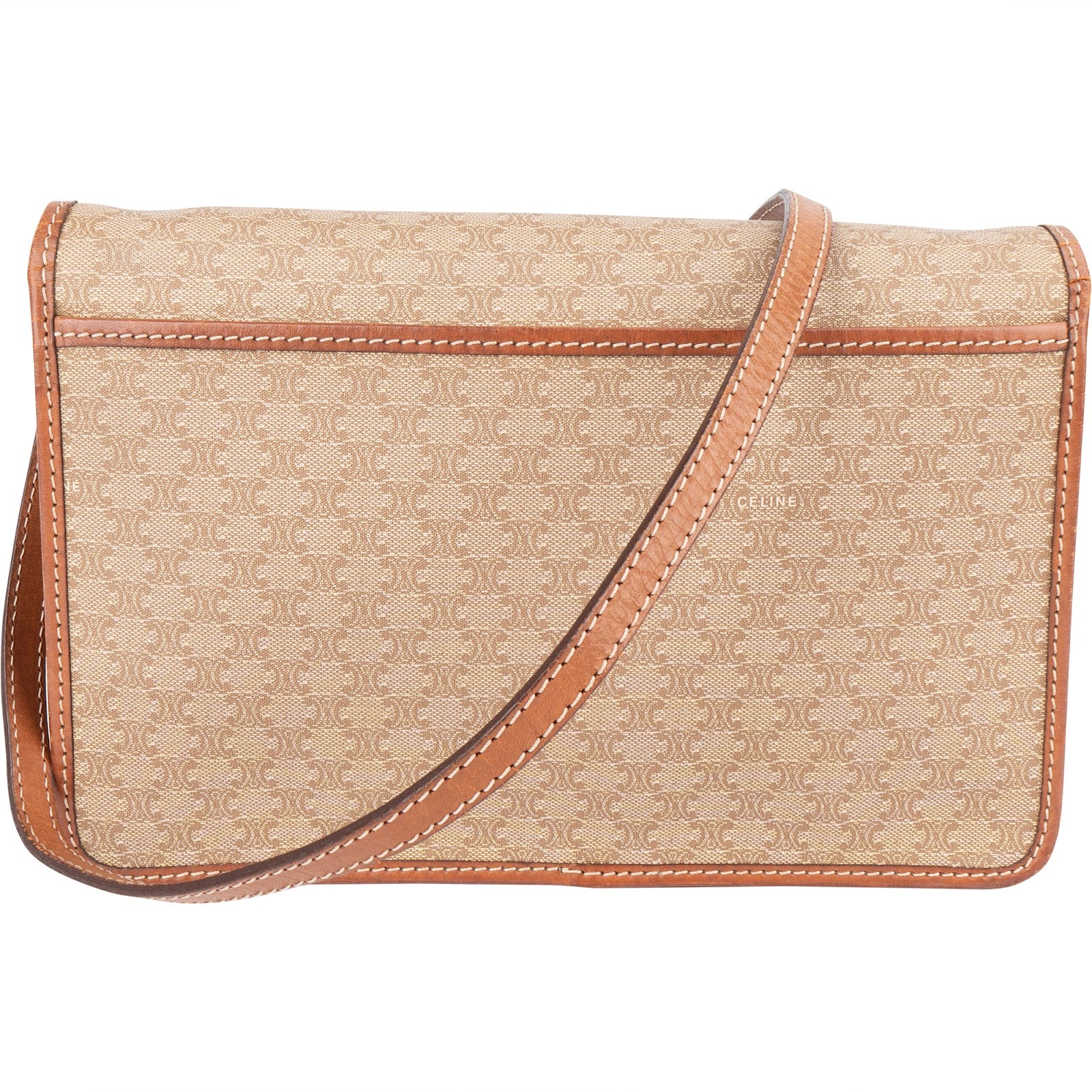 Celine Macadam Monogram Canvas Flap Crossbody Bag - vintageandkickz