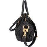 Prada Black Nappa Leather Gauffre Satchel Handbag