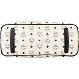 MCM Monogram Visetos Black and White Studded Liz Shopper Shoulder Bag