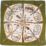 Hermès La Chasse a Tir Silk Carre 90 Scarf Tuch
