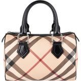 Burberry Haymarket Nova-Check Canvas Boston Handbag