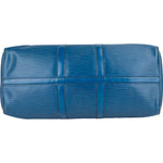 Louis Vuitton Blue Epi Leather Keepall 45 Travel Bag - vintageandkickz