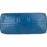 Louis Vuitton Blue Epi Leather Keepall 45 Travel Bag - vintageandkickz