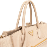 Prada Vitello Daino Leather Twin Pocket Luggage Shopper Handbag