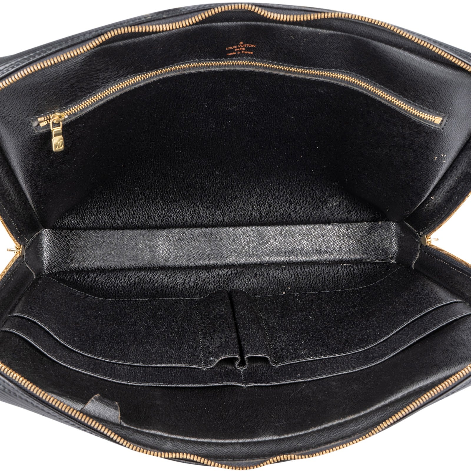 [🔄️B15 / F11] Louis Vuitton Noir Epi Leather Porte-Documents Voyage Handbag - vintageandkickz