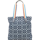 Coach Monogram Signature Denim Tote Rainbow Handle Shoulder Bag