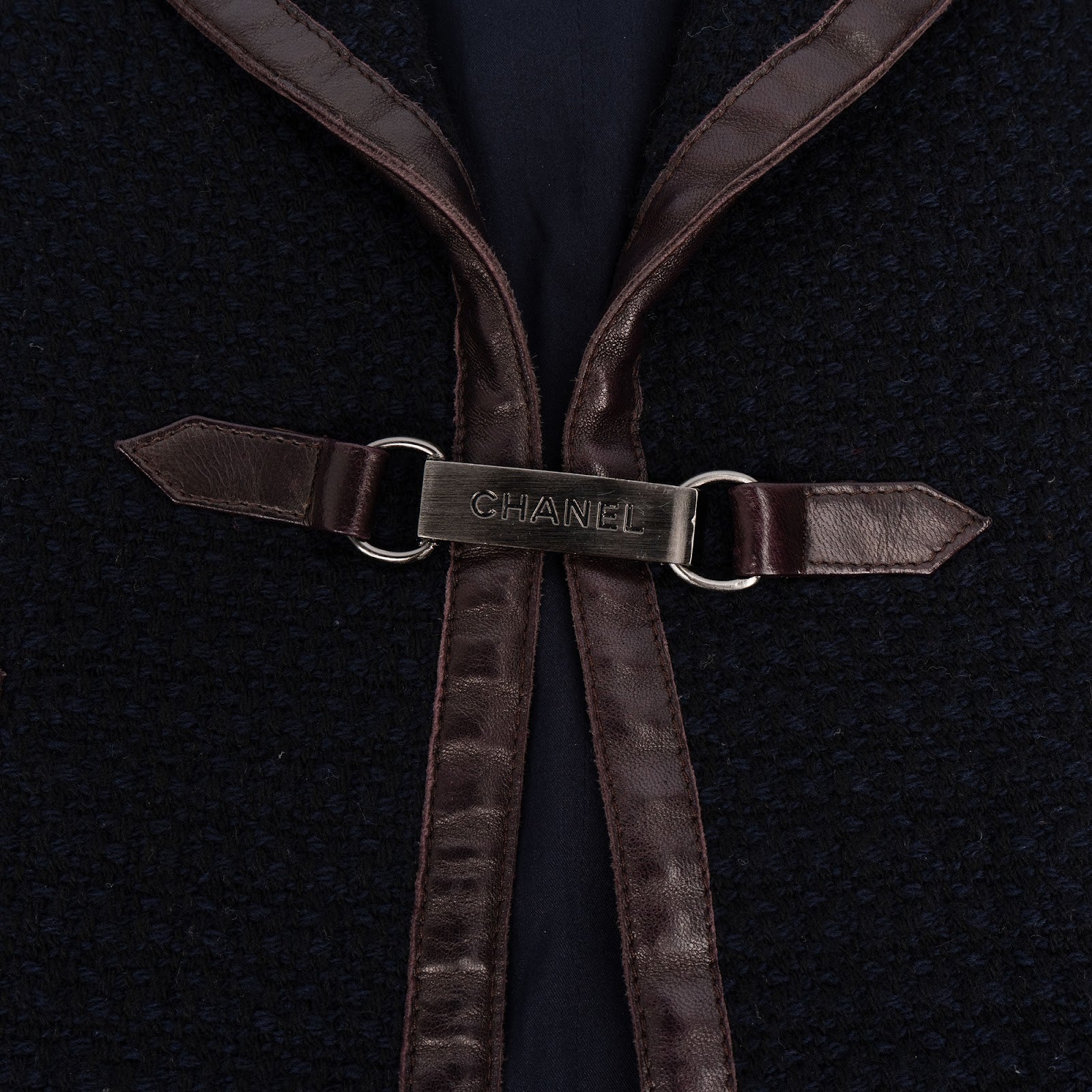 [🔄️B12 / F12] Chanel Multicolor Tweed Skirt with Leather Trim Suit - vintageandkickz