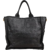Prada Limited India Black Woven Leather Large Tote Handbag