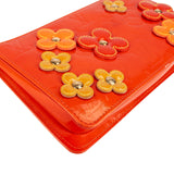 Louis Vuitton Monogram Vernis Leather Fleurs Pochette Accessoires Handbag